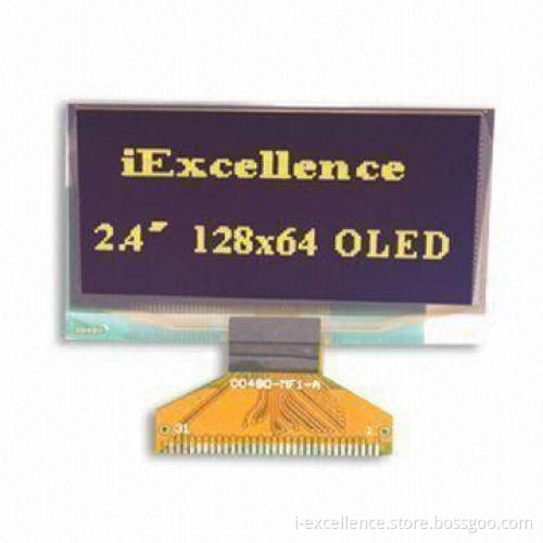 Yellow OLED Display Module with 128 x 64 Dots, Sized 2.4-inch, Suitable for Mechanical Instruments